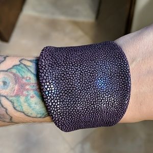 Stingray leather purple cuff from Hawaii